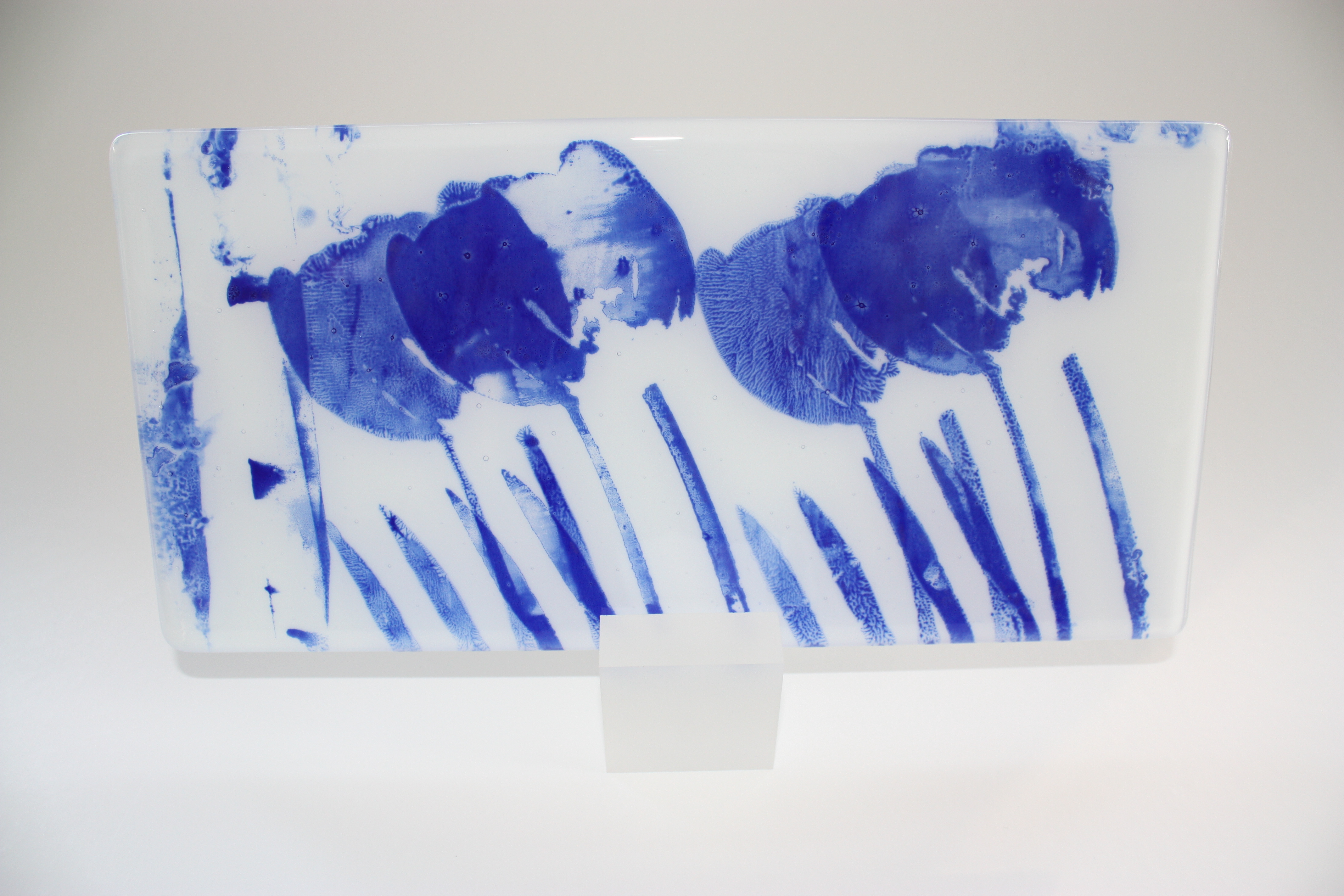 Tableau tulpen, pigmenten opgesloten in glas